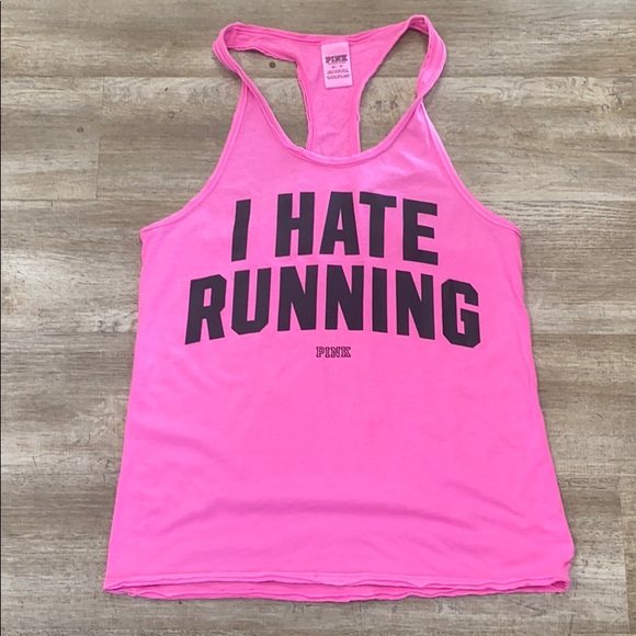 PINK- I hate Running Razor back Tank - Picture 1 of 3
